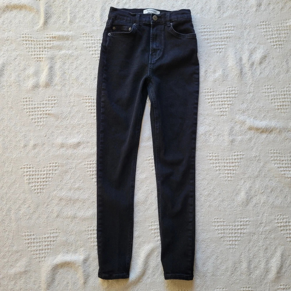Reformation, Black Casual Skinny High Waisted Denim Jean
